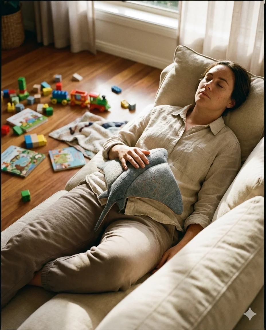 Parent comforting child